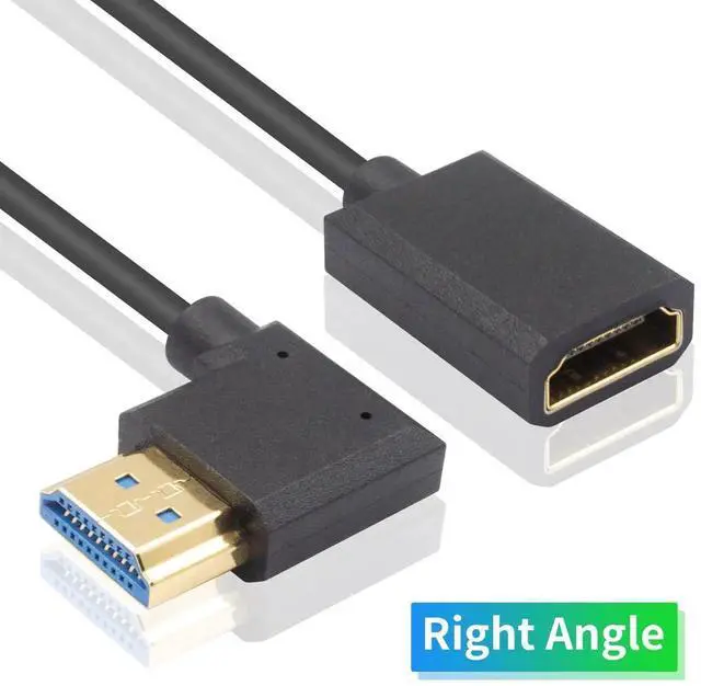 Alt view image 4 of 7 - 8K HDMI Extender Cable 12inch/30cm Right Angle, 48Gbps High Speed Short Extension Cord Supports 8K@60Hz for PC, Laptop, TV, Xbox, PS5, PS4