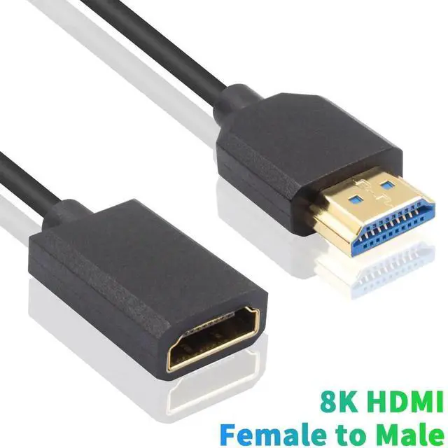 Alt view image 2 of 7 - 8K HDMI Extender Cable 12inch/30cm Male to Female, 48Gbps High Speed Extension Cord Supports 8K@60Hz for PC, Laptop, TV, Xbox, PS5, PS4