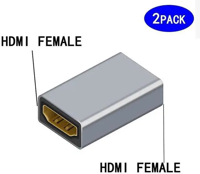 Alt view image 4 of 6 - HDMI Female to Female Coupler Adapter 2 Pack, 4K HDMI Extender Connector Support 3D 4K ARC Ethernet for HDTV, Laptop, PS5, Projector