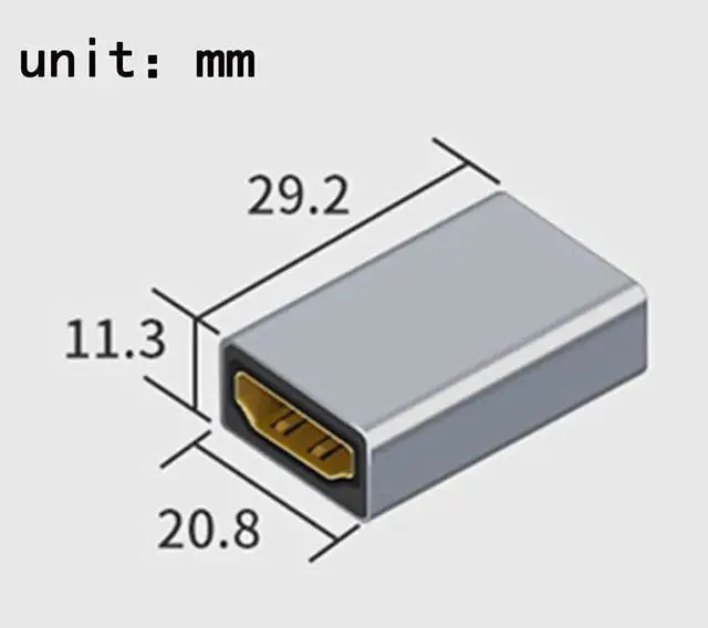 Alt view image 6 of 6 - HDMI Female to Female Coupler Adapter 2 Pack, 4K HDMI Extender Connector Support 3D 4K ARC Ethernet for HDTV, Laptop, PS5, Projector