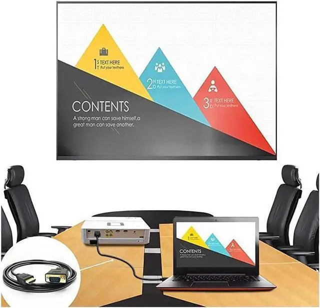 Alt view image 3 of 7 - 1080P HDMI Male to VGA Male 6FT Video Converter Cable, HDMI to VGA Adapter Cord for PC, Laptop, DVD, HDTV, Monitor, Projector