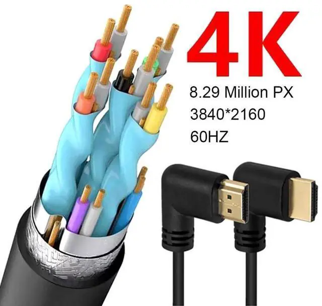 Alt view image 6 of 6 - 1.5ft 4K@60Hz HDMI 2.0 Cable, Left Angle to Right Angle 18Gbps High Speed Cable for HDTV, Xbox, PS4, PS5, Switch