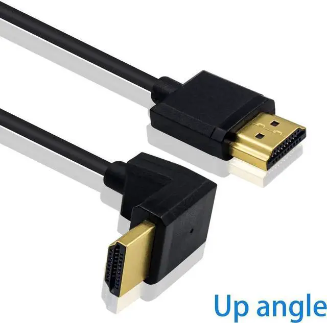 Alt view image 3 of 7 - 4K 90 Degree Up Angled HDMI Cable 6inch/15cm, Ultra Thin HDMI 2.0 Male to Male Cord for 3D 4K Ultra HD TV Stick TV Monitor Laptop