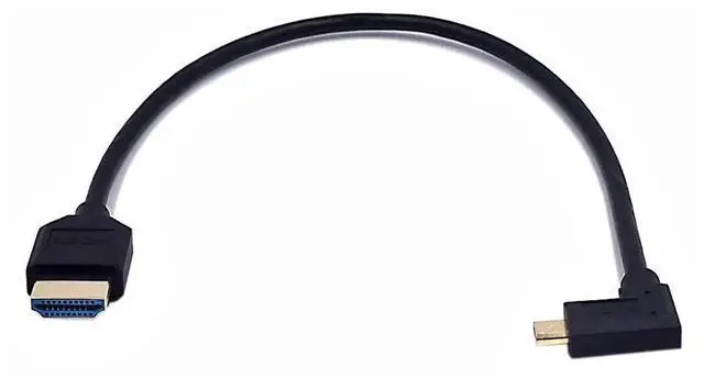 Main image of 1FT 8K Micro HDMI to HDMI Cable 2.1, 48Gbps Left Angle Micro HDMI to Straight HDMI UHD 3D Cord, Supports 8K@60Hz 4K@120Hz for Xbox PS4 PS5 TV Switch