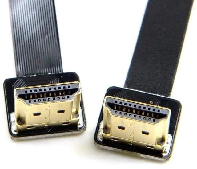 Alt view image 7 of 7 - FPV HDMI Male to HDMI Male FPC Flat Cable, Dual Up Angled 90 Degree 50cm HDTV Cable