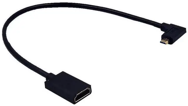 Main image of 1FT 8K Micro HDMI to HDMI Extension Cable, 48Gbps Left Angle Micro HDMI Male to Straight HDMI Female Extender, Supports 8K@60Hz 4K@120Hz for Xbox PS4 PS5 TV Switch