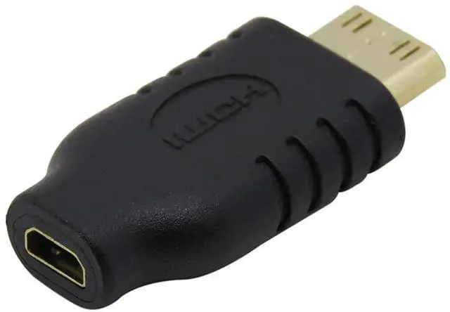 Alt view image 6 of 6 - Micro HDMI (Type D) Female to Mini HDMI (Type C) Male Adapter 1.4 4K@60Hz Converter Connector
