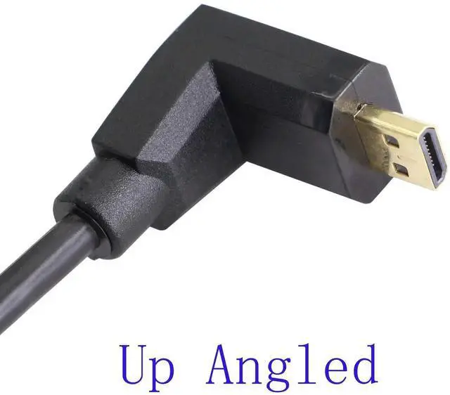 Alt view image 3 of 7 - 90° Upward Angle Micro HDMI to HDMI Cable 15CM 4K@60Hz Type D to Type A Adapter for Camera Camcorder Tablet Monitor