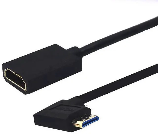 Alt view image 4 of 5 - 4FT Right Angle Mini HDMI to HDMI Coiled Extension Cable 8K@60Hz HDMI 2.1 Male to Female 48Gbps Spiral Spring Cord for Camera Laptop Monitor Projector