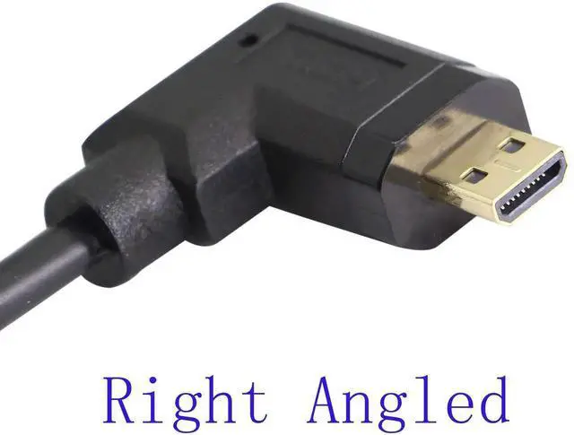 Alt view image 7 of 7 - 90° Right Angle Micro HDMI to HDMI Cable 15CM 4K@60Hz Type D to Type A Adapter with ARC Ethernet 3D for Camera Camcorder Tablet Monitor