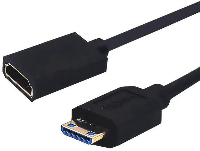 Alt view image 4 of 5 - 4FT Straight Mini HDMI to HDMI Coiled Extension Cable 8K@60Hz HDMI 2.1 Male to Female 48Gbps Spiral Spring Cord for Camera Laptop Monitor Projector