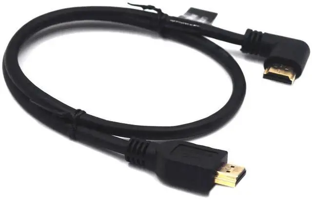 Alt view image 2 of 7 - 2FT 48Gbps HDMI 2.1 Cable 8K@60Hz Straight Male to Left Angle Male High Speed Cord for Xbox PS4 PS5 Switch TV