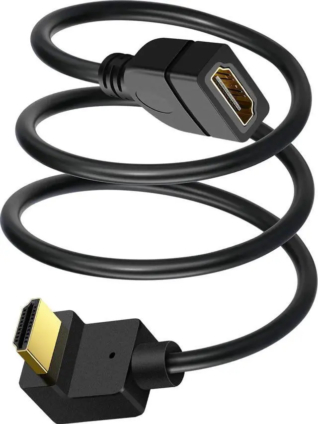 Main image of 1.5FT 90° Down Angle HDMI Extension Cable 4K Male to Female Extender Cord for HDTV Laptop Monitor Projector