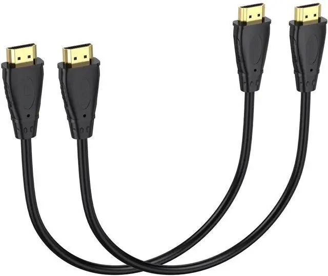 Main image of 1ft Short HDMI Cable 2-Pack 4K UHD HDMI Male to Male Cord ARC CL3 Rated for Laptop Soundbar Monitor PS5 PS4 Xbox One Fire TV