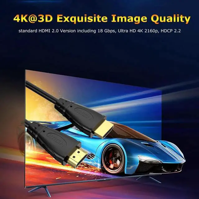 Alt view image 7 of 7 - 1ft Short HDMI Cable 2-Pack 4K UHD HDMI Male to Male Cord ARC CL3 Rated for Laptop Soundbar Monitor PS5 PS4 Xbox One Fire TV