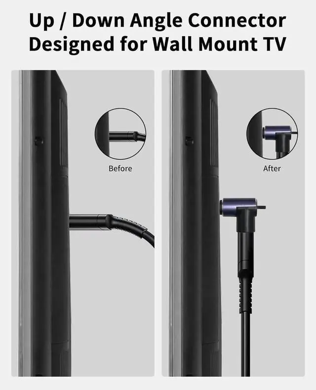 Alt view image 7 of 7 - 90 Degree HDMI 2.1 Adapter 8K@60Hz 48Gbps, Up & Down Angle Extension Connector with LED Indicator for TV Stick Roku Xbox PS5 (2 Pack)