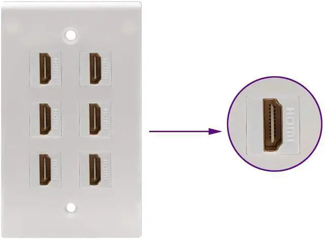 Alt view image 4 of 7 - 90 Degree HDMI Keystone Adapter 2 Pack, Gold Plated HDMI Female to Female Keystone Jack Insert, 4K@60Hz 3D Coupler for Wall Plate (White)