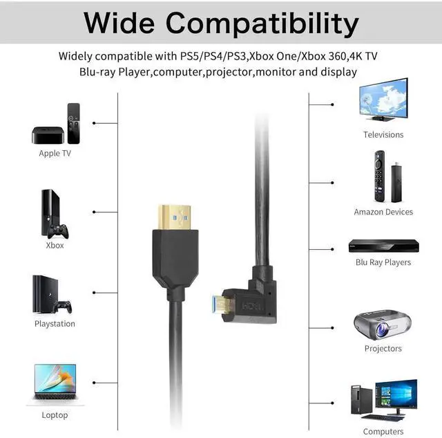 Alt view image 7 of 7 - Micro HDMI to HDMI Cable Coiled 8K HDMI 2.1 Telescopic Cable High Speed Cable Support 120Hz 48Gbps Dynamic HDR for Digital Cameras (Left Angle)