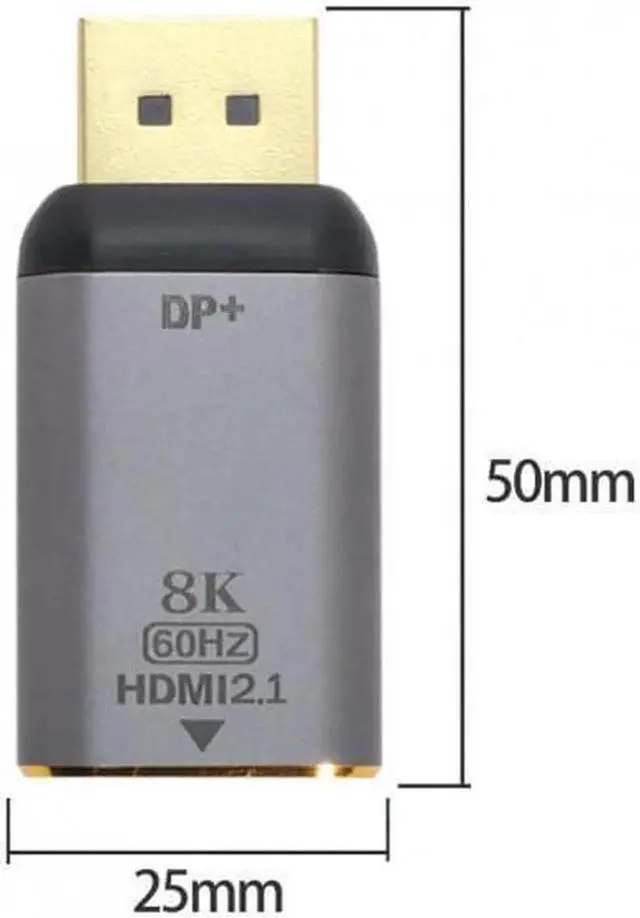 Alt view image 2 of 7 - DisplayPort 1.4 to HDMI 2.0 Adapter Cable 8K@60Hz 4K UHD DP Source to HDMI Display Male to Male for Monitor, TV, PC, Laptop