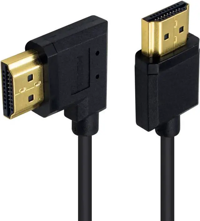 Alt view image 5 of 7 - Left Angle Coiled HDMI Cable 4FT/1.2M, Extreme Thin 90 Degree HDMI Male to Male Coiled Cable for 3D and 4K@60hz Ultra HD TV Stick for PS5, Blu-ray, Roku TV, Xbox Series X/S