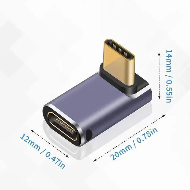 Alt view image 5 of 7 - 240W USB C 90 Degree Up Down Angle Adapter, USB-C Male to Female Extender 40Gbps, 8K@60Hz Video, Compatible with Thunderbolt 4/3, iPad, Notebook, Galaxy S23 & All USB-C Devices