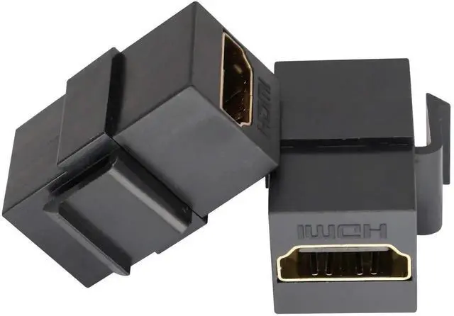 Alt view image 7 of 7 - HDMI Keystone Coupler 5 Pack, Gold Plated Female to Female HDMI Keystone Jack Insert, 4K 3D HDMI Adapter for Wall Plate (Black)