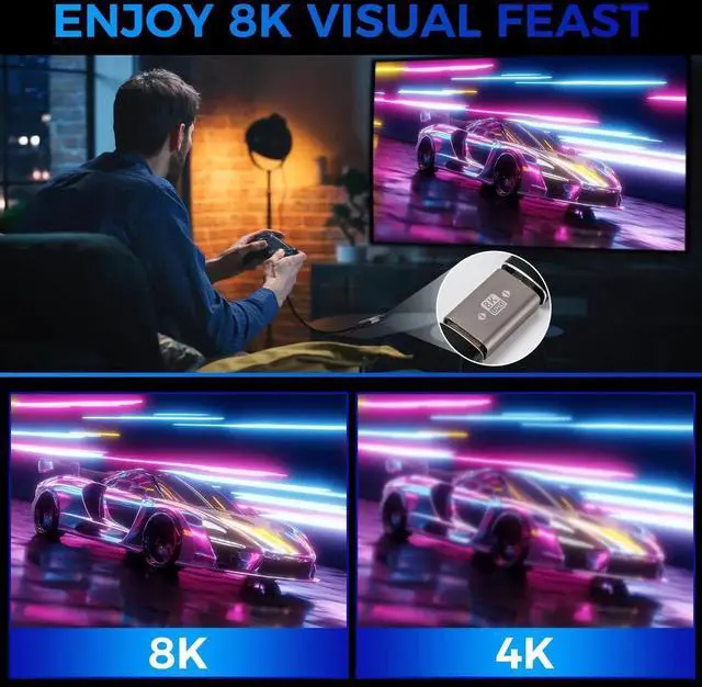 Alt view image 4 of 6 - 8K HDMI 2.1 Coupler 4 Pack, Female to Female HDMI Extension Adapter Supports 8K@60Hz 4K@120Hz for HDTV Monitor Laptop Projector PS4/PS5 Xbox Series X