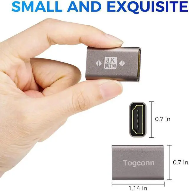 Alt view image 5 of 6 - 8K HDMI 2.1 Coupler 4 Pack, Female to Female HDMI Extension Adapter Supports 8K@60Hz 4K@120Hz for HDTV Monitor Laptop Projector PS4/PS5 Xbox Series X