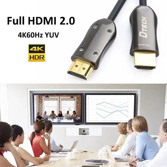 Alt view image 4 of 7 - Ultra Slim 150Ft/46M Fiber Optic HDMI 2.0 Cable 18Gbps 4K@60Hz, In-Wall Rated for Projector, Laptop, PC, Monitor, TV, Camera