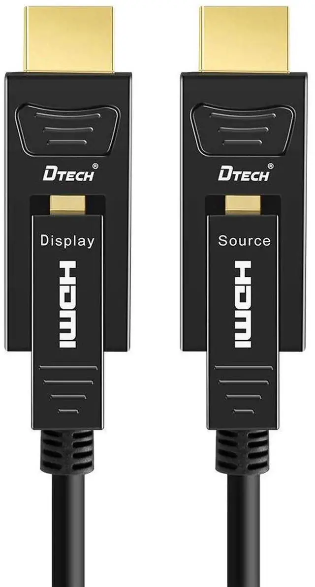 Alt view image 3 of 7 - 25FT/8M Fiber Optic HDMI Cable 4K@60Hz YUV 4:4:4 18Gbps Ultra HD, Micro HDMI to Standard HDMI Dual-Connector Cord for TV, Projector, Computer, Monitor