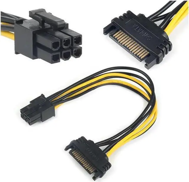 Alt view image 3 of 5 - 1PCS 15pin SATA Male To 6pin PCI-E Power Supply Cable 20cm SATA Cable 15-pin To 6 Pin Adapter Cable 18AWG Wire For Graphic Card
