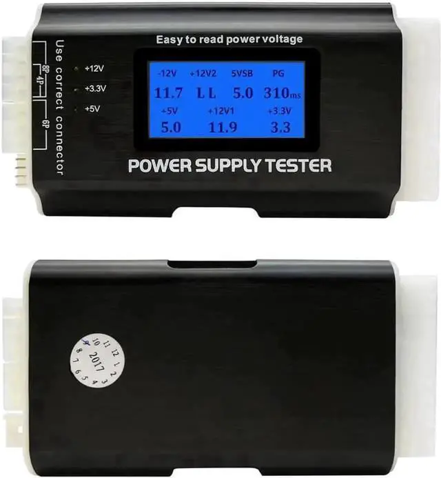 Main image of ATX PC Power Supply Tester with 1.8 Inch LCD Screen, Aluminum Alloy Housing, 20/24 Pin PSU Diagnostic Tool, Compatible with ATX ITX IDE HDD SATA BYI Connector, Multifunctional Computer Power Supply Vo