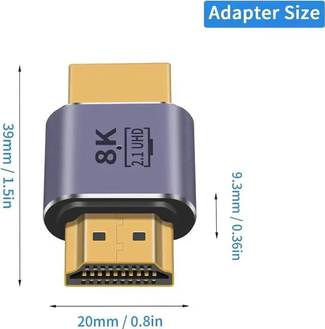 Alt view image 3 of 7 - 2-Pack 8K HDMI 2.1 Male to Male Adapter, 48Gbps UHD HDMI Extension Coupler, 8K@60Hz 4K@120Hz High Speed Connector, 3D HDR Video Extender for HDTV, PS5, Xbox, Switch