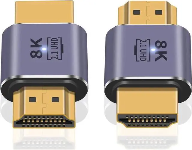 Main image of 2-Pack 8K HDMI 2.1 Male to Male Adapter, 48Gbps UHD HDMI Extension Coupler, 8K@60Hz 4K@120Hz High Speed Connector, 3D HDR Video Extender for HDTV, PS5, Xbox, Switch
