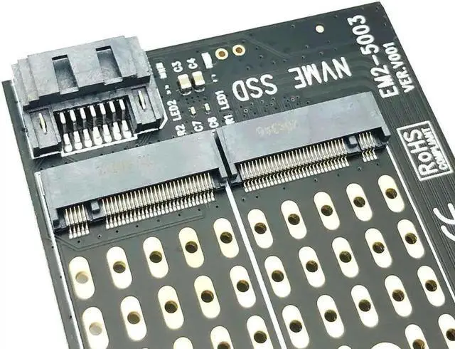Alt view image 3 of 7 - PCIe to M.2 Adapter Card, M Key+B Key Dual Protocol PCI-E M.2 Converter, NVME & SATA M.2 SSD Expansion Card for Desktop PC Storage Upgrade