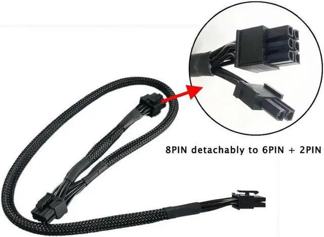 Main image of Braided 8 Pin to Dual 8Pin (6+2) PCIe VGA Power Cable, Modular GPU Splitter Cord for EVGA SuperNOVA 80 PLUS PSU