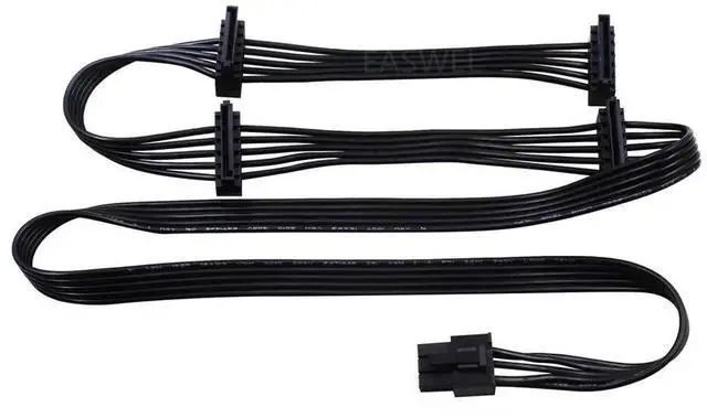 Alt view image 5 of 6 - PCI-e 6Pin Male to 4 SATA 15Pin Power Cable, 1 to 4 SATA Port Multiplier Power Supply Cable Compatible with Corsair RMx Series RM550x RM650x RM750x RM850x RM1000x Modular PSU