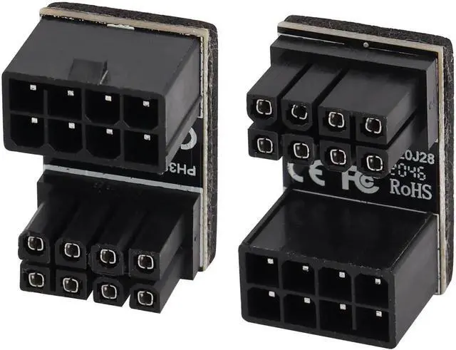 Main image of 2 Pack 180 Degree U-Shaped 8Pin Power Adapter, ATX/PCIe 8Pin Female to Male Angled Connector, Low Profile GPU PCI Express Power Converter for Desktop Graphics Card