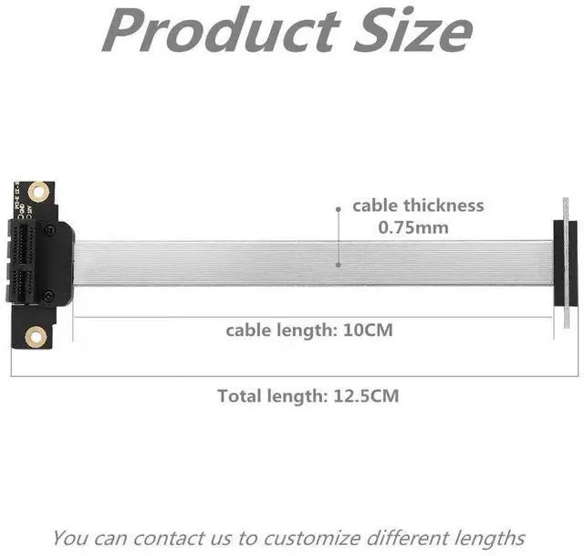 Alt view image 3 of 6 - PCIe 1X Expander Extension Cable, 10cm Silver-Plated Shielded Foldable PCI Express 1X Extension Cord, Full Speed Lossless Stable Signal Transmission