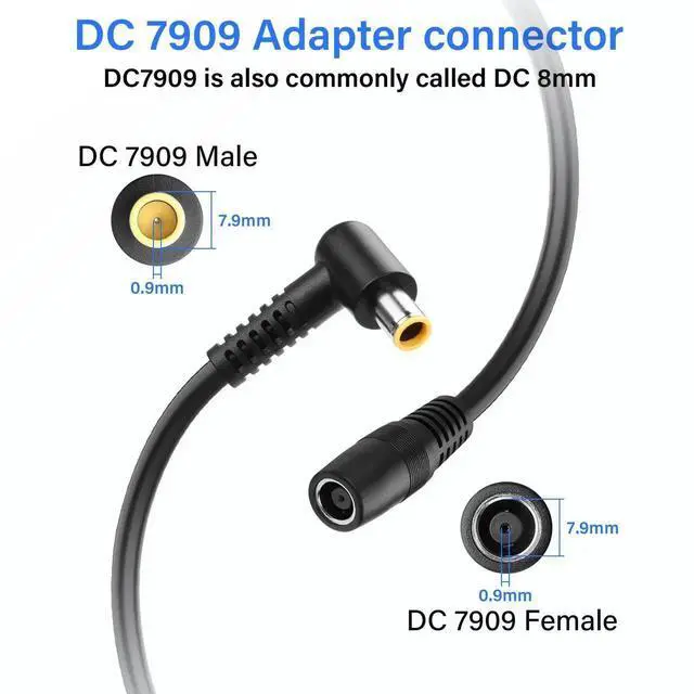 Alt view image 2 of 7 - 2Ft 14AWG DC7909 90 Degree Y Splitter Cable, DC 8mm 1 Male to 2 Female Right Angle Converter Cable for Solar Panel Power Connection