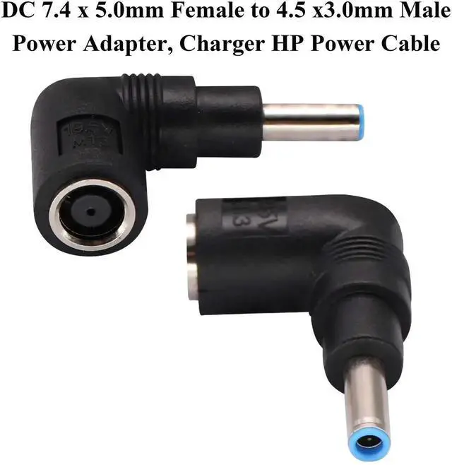 Alt view image 6 of 7 - 2 Pack 90 Degree DC Power Converter, 7.4x5.0mm Female to 4.5x3.0mm Male Laptop Charging Adapter, Right Angle DC Connector Replacement for HP Notebook Power Supply