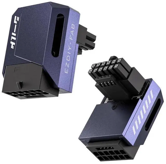 Main image of 90 Degree Right Angle 12VHPWR Adapter, PCIe 5.0 12+4Pin 16Pin 12V-2x6 GPU Power Connector, 600W High Power STD Type Purple Converter, Compatible with RTX 3090Ti 4070Ti 4080 4090, 1 Pack