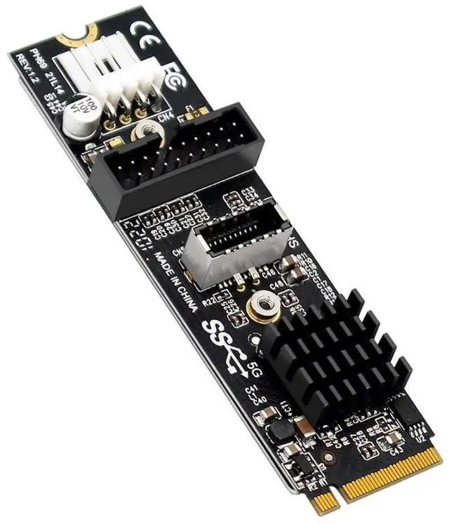 Main image of M.2 NVME NGFF M-Key to USB 3.0 20Pin USB 3.1 Type-E Front Panel Header Adapter, Mainboard Internal Extension Converter for Desktop PC Motherboard