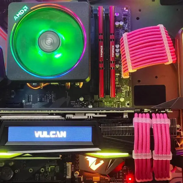 Alt view image 4 of 4 - PSU Cable Extension Kit 30CM Length with Cable Combs 1x24Pin/1x8Pin(4+4) EPS/2x8Pin(6P+2P) PCI-E/PC Sleeved Cable for ATX Power Supply(Pink)