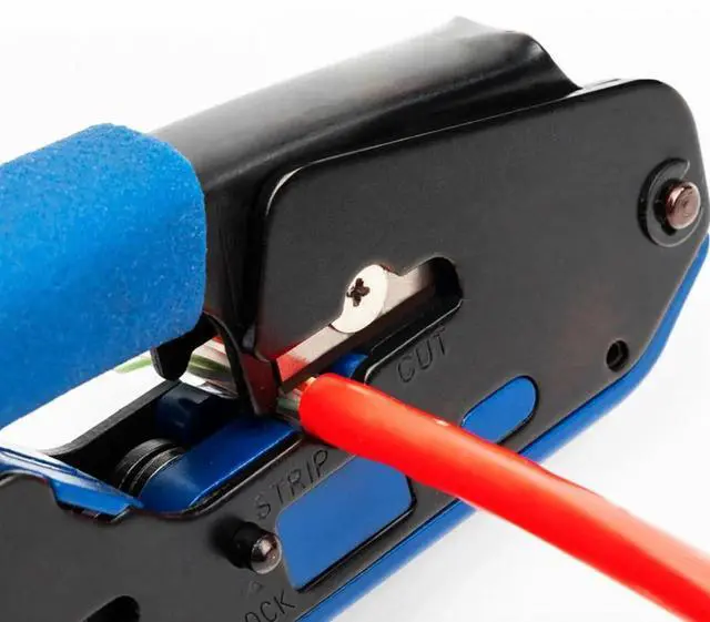 Alt view image 7 of 7 - RJ45 Ethernet Crimping Tool Kit, Network Cable Crimper Plier with Wire Stripper for LAN Cat5 Cat6 Cable Wiring Installation