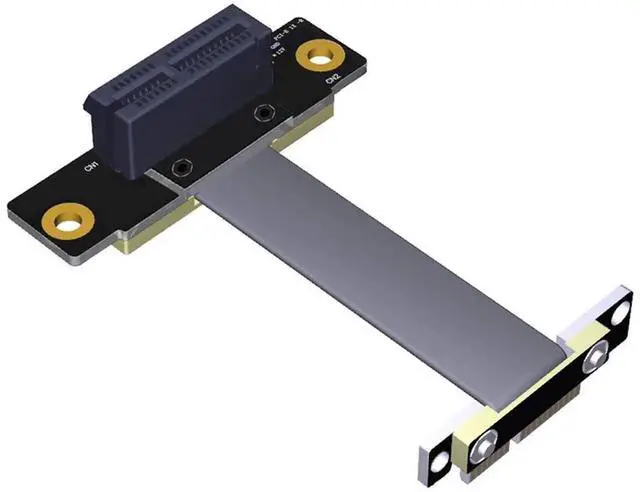 Main image of High Quality PCI-e PCI Express 36Pin 1X Extension Cable, Dual Vertical 90 Degree Direction PCIe 1X Extension Cord