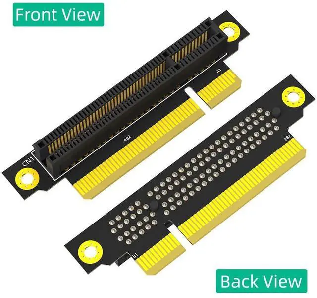 Alt view image 2 of 7 - PCI-e 3.0 8X 90 Degree Reverse Riser Card, Male to Female Right Angle Adapter, 20cm Height, CPU-Direction Installation for 1U Server Chassis