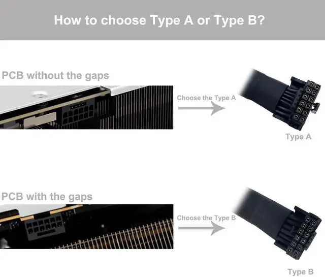 Alt view image 3 of 5 - 12VHPWR 90 Degree 16Pin Extension Cable, PCIe 5.0 12+4Pin Female to Male Angled Adapter, 16AWG 600W Sleeved GPU Power Cord, 7.1 Inch Type A for RTX 3090Ti 4070Ti 4080 4090