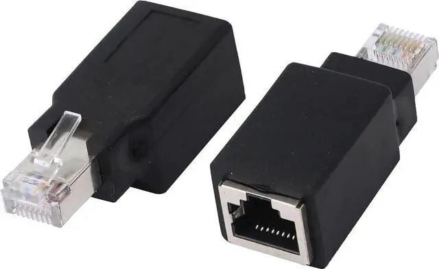 Main image of 2Pcs RJ45 Crossover Adapter, Male to Female Ethernet Crossover Connector, Directly Connect Two Computers via Standard LAN Cable for Network Data Transmission