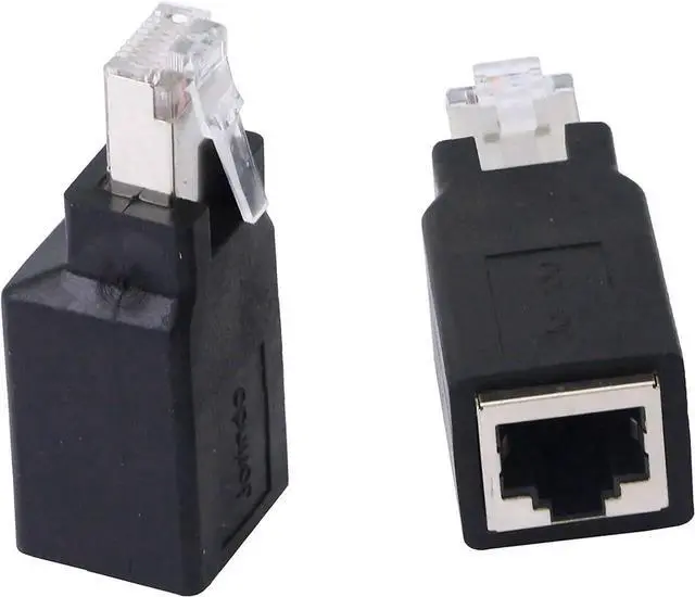 Alt view image 7 of 7 - 2Pcs RJ45 Crossover Adapter, Male to Female Ethernet Crossover Connector, Directly Connect Two Computers via Standard LAN Cable for Network Data Transmission